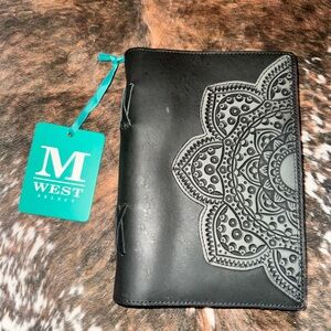 Montana West Black Embossed Leather Journal Notebook New